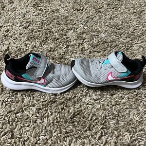 Girls Nike Gray and Pink running shoes size 11c